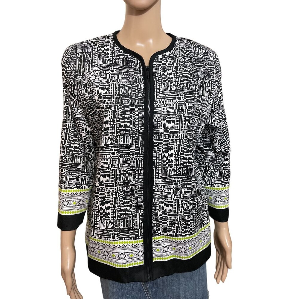 Alfred Dunner Blazer with Zipper Closure Size 10